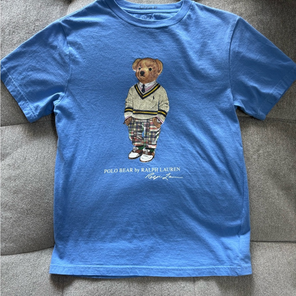 Polo by Ralph Lauren Kids Blue Tee with Polo Bear